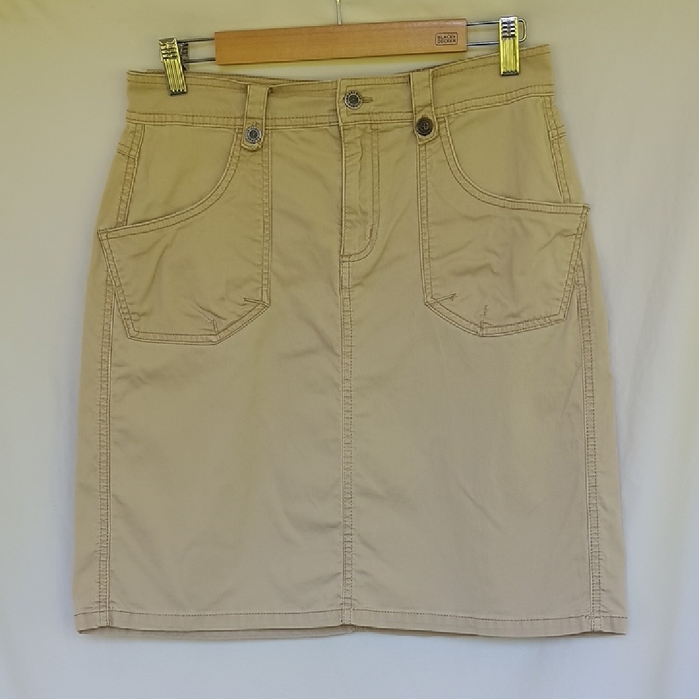 Gloria Vanderbilt Tan Cotton Skirt, Size 8